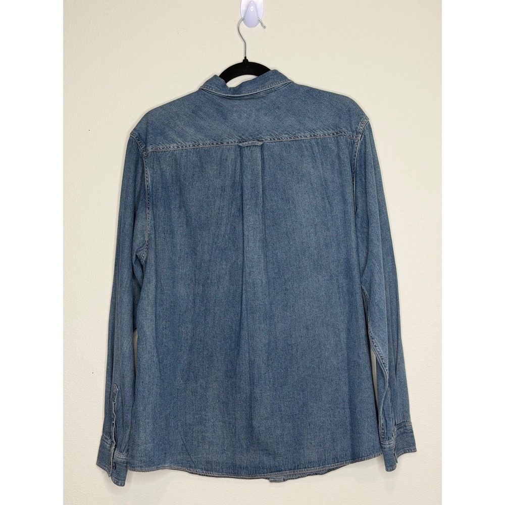 Carbon 2 Cobalt Men's Blue Denim Long Sleeve Button Down Shirt Cotton L - Picture 2 of 3